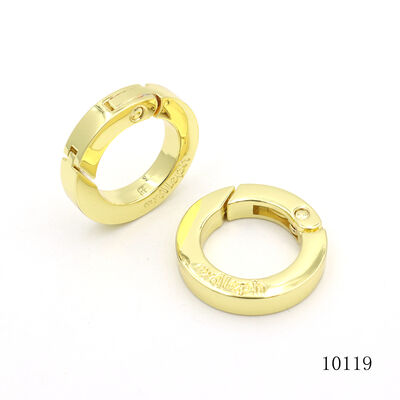 Round Spring Clasp Spring Openable O Ring Custom Metal Spring Ring Carabiner with Engraved Text