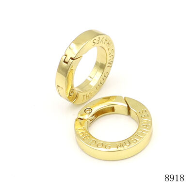 Pet Hardware Accessories Alloy Gate Ring Clasp Custom Spring O Ring Carabiner with Engraved Logo