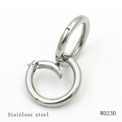 Stainless Steel Spring Ring 28mm x 20mm - Round Wire Snap Clasp for Bags & Keychains