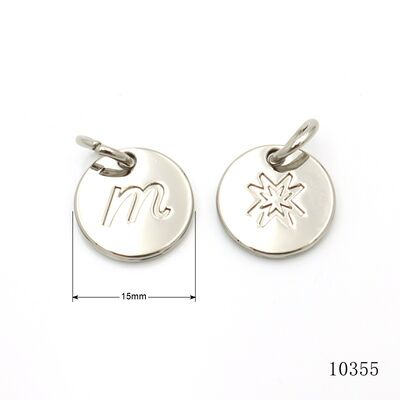 New Arrival Metal Round Tag Custom Logo Dog Collar ID Tag Key Chain Clasp Charm