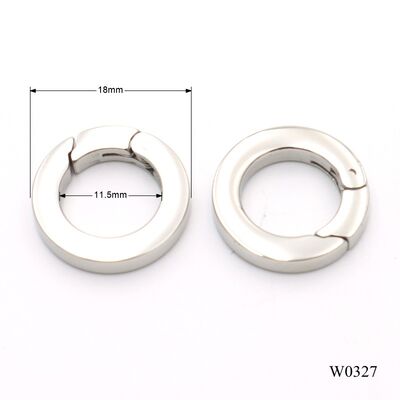 11.5mm Flat Round Shape Stainless Steel Spring Ring Round Carabiner  Accessories