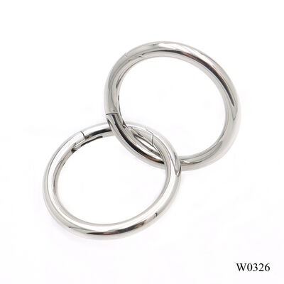 35mm Polished Stainless Steel Spring O-Ring Snap Clasp for Bags & Leather Crafts